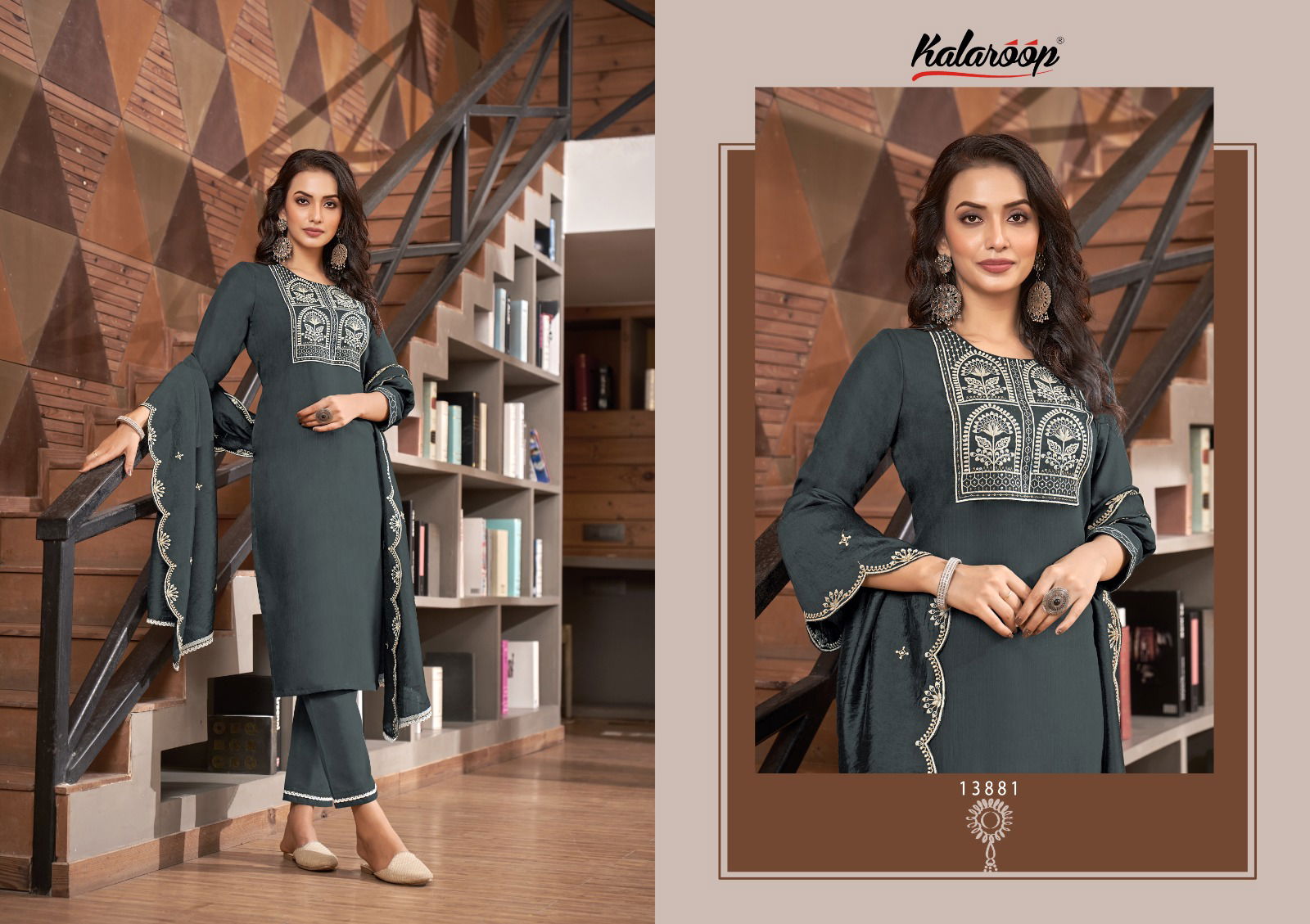 Blossom By Kalaroop 13879 To 13884 Wholesale Kurti With Bottom Dupatta In Delhi